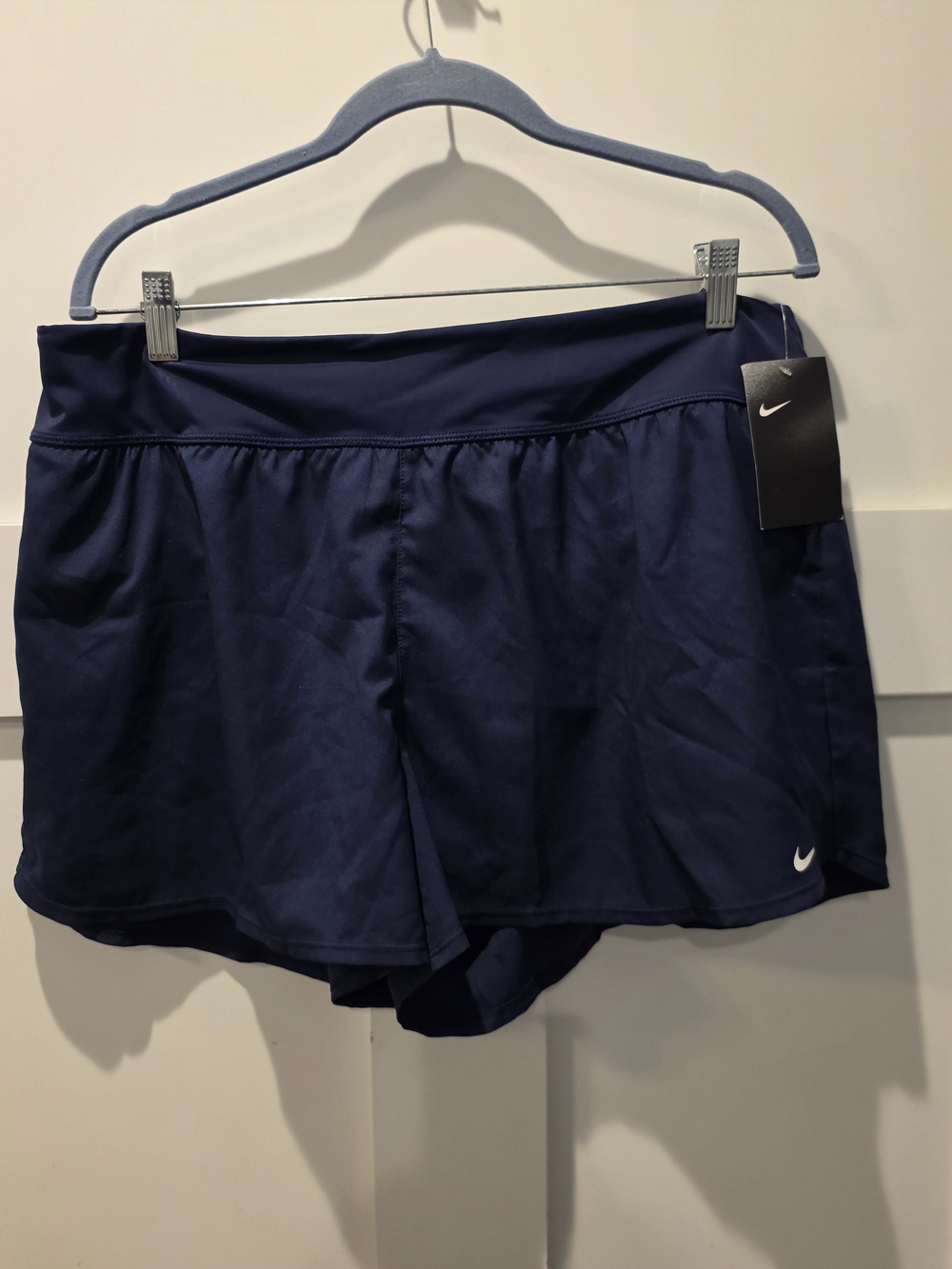 Nike Women's Solid Navy Blue Element Board Swim Shorts XL New